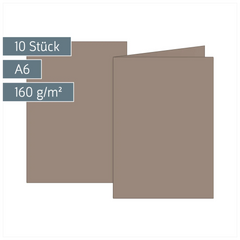 Klappkarten Universalpapier | A6, 105×150 mm, 160 g/m², taupe, 10 Stück