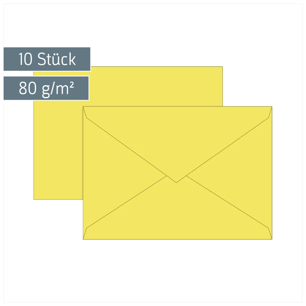 Briefumschläge Universalpapier | C5, 80 g/m², gelb, 10 Stück