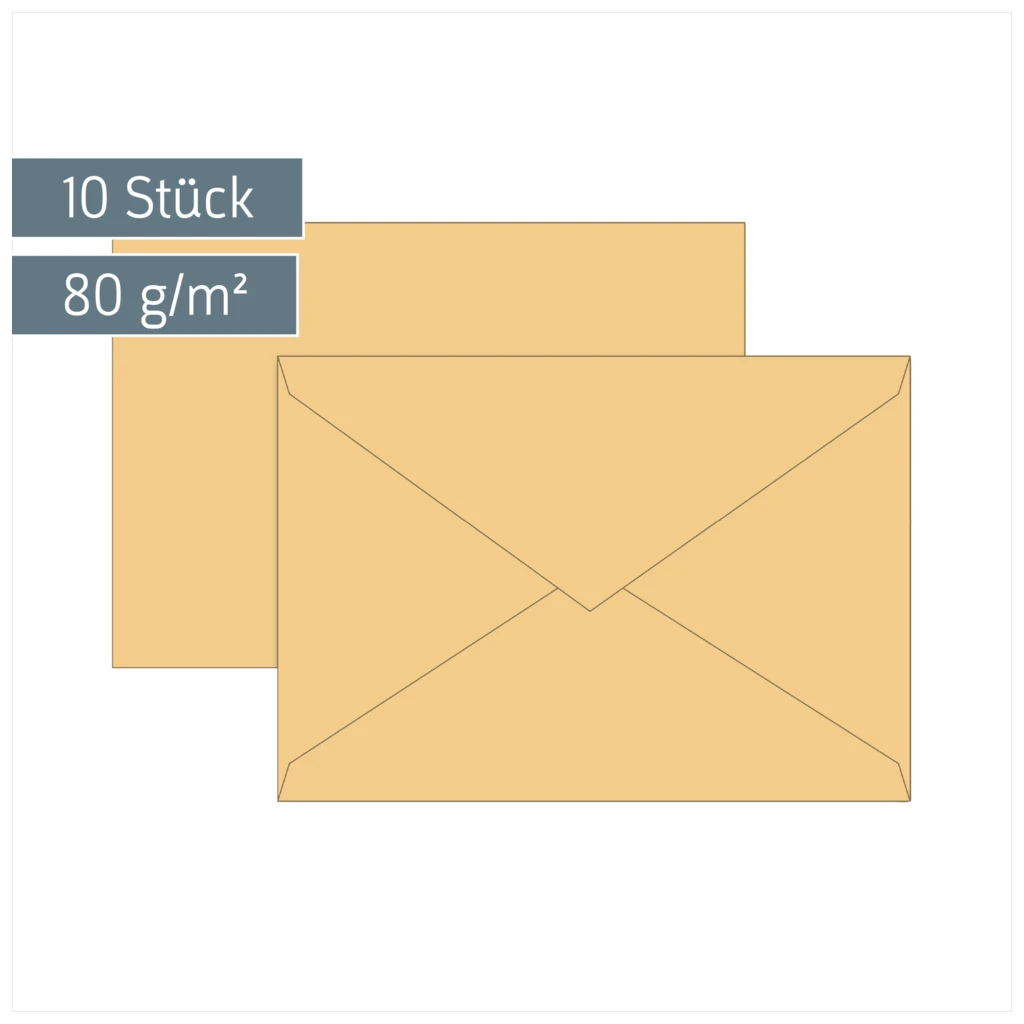 Briefumschläge Universalpapier | C5, 80 g/m², honig, 10 Stück
