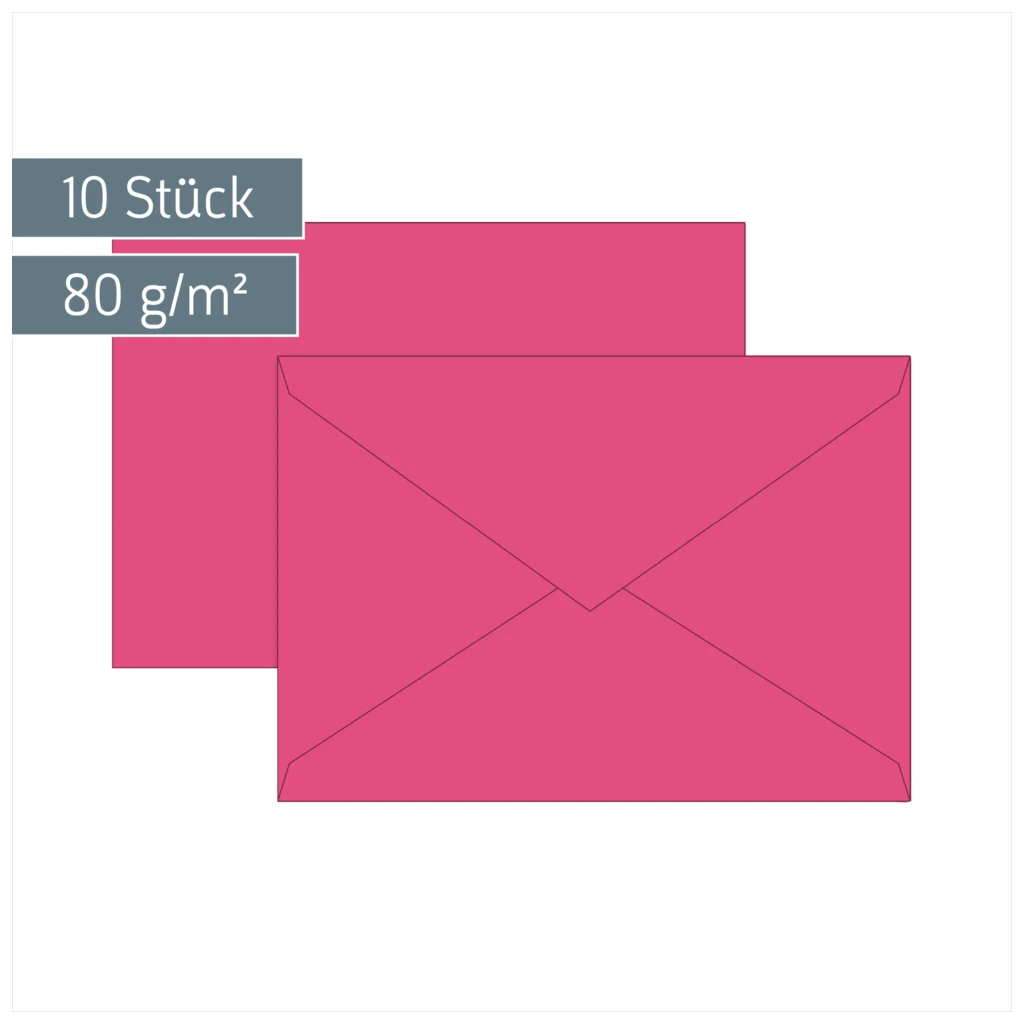 Briefumschläge Universalpapier | C5, 80 g/m², fuchsia, 10 Stück