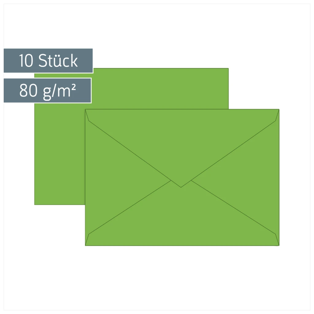 Briefumschläge Universalpapier | C5, 80 g/m², hellgrün, 10 Stück