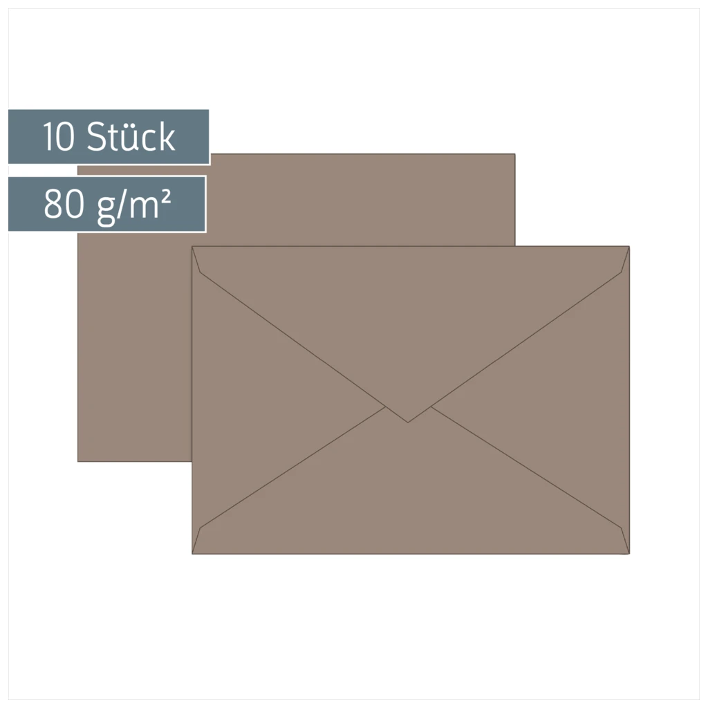 Briefumschläge Universalpapier | C5, 80 g/m², taupe, 10 Stück