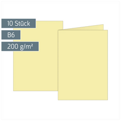 Klappkarten Universalpapier | B6, 200 g/m², hellgelb, 10 Stück