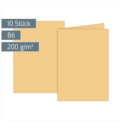Klappkarten Universalpapier | B6, 200 g/m², honig, 10 Stück