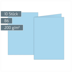 Klappkarten Universalpapier | B6, 200 g/m², hellblau, 10 Stück