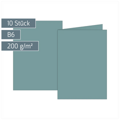Klappkarten Universalpapier | B6, 200 g/m², petrol, 10 Stück