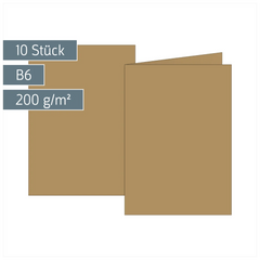 Klappkarten Universalpapier | B6, 200 g/m², sand, 10 Stück