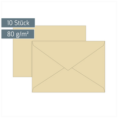 Briefumschläge Universalpapier | B6, 80 g/m², chamois, 10 Stück