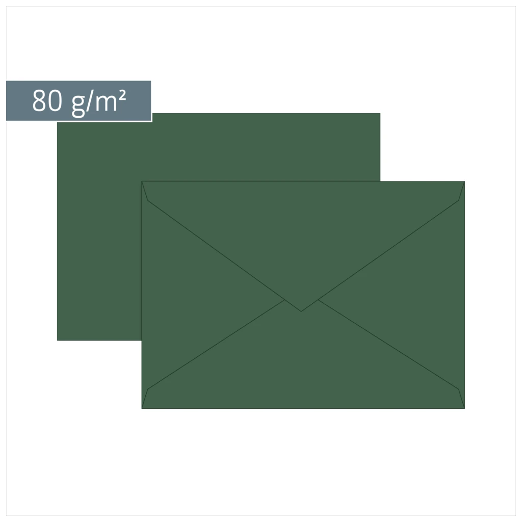 Briefumschläge Universalpapier | B6, 80 g/m², moosgrün