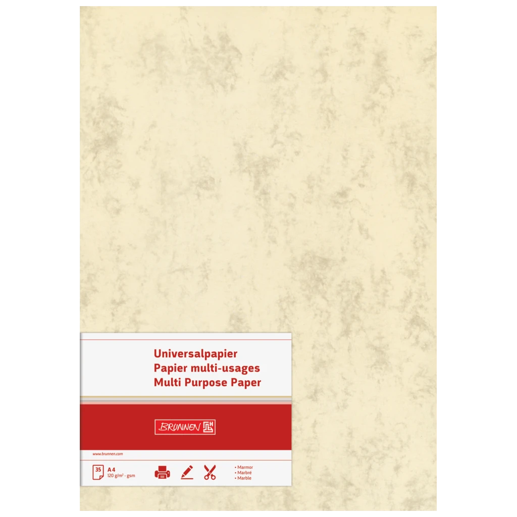 Multifunktionspapier Universalpapier Marmor | A4, 120 g/m², chamois, 35 Blatt