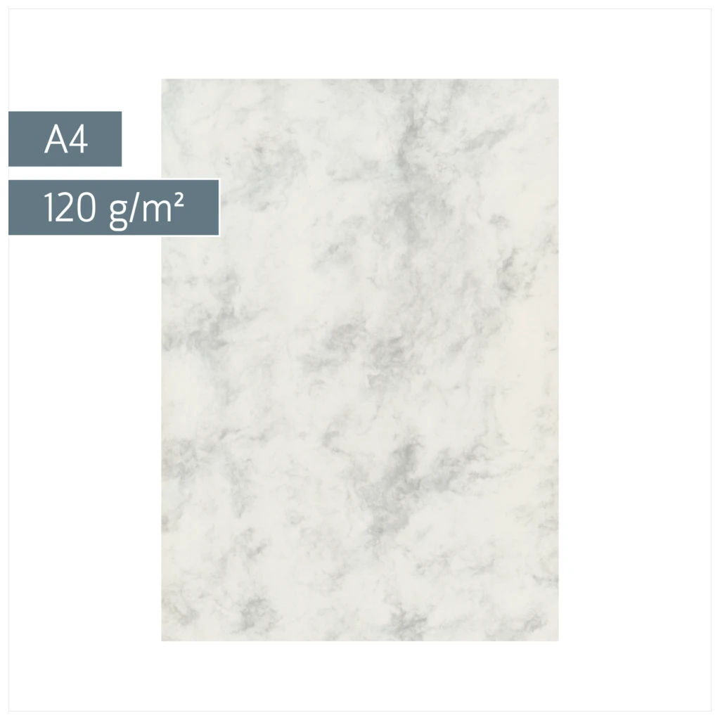 Multifunktionspapier Universalpapier Marmor | A4, 120 g/m², grau, 35 Blatt