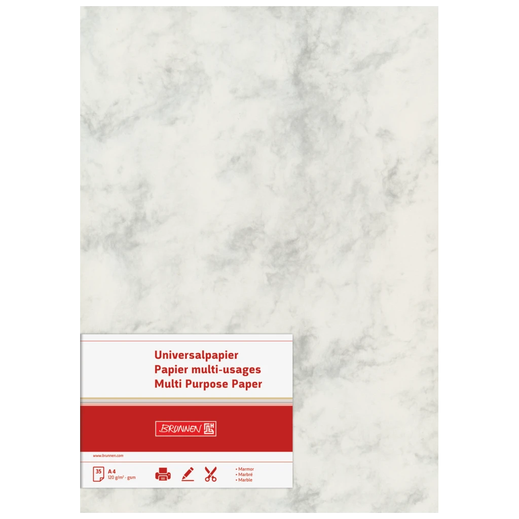Multifunktionspapier Universalpapier Marmor | A4, 120 g/m², grau, 35 Blatt