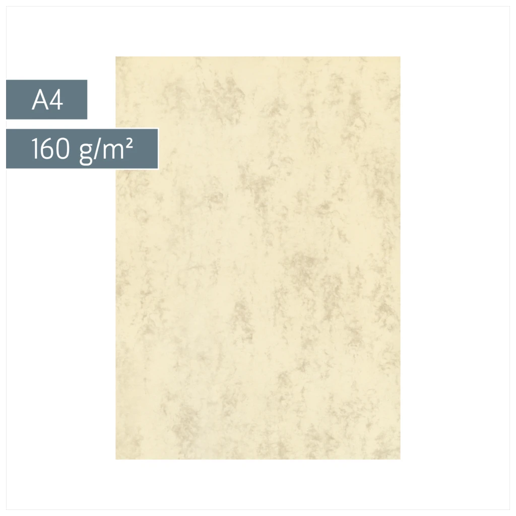 Multifunktionspapier Universalpapier Marmor | A4, 160 g/m², chamois, 25 Blatt