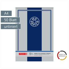 Briefblock MK-Papier | A4, unliniert, 50 Blatt