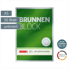 Briefblock Premium „BRUNNEN-Block“ | A5, Lineatur 6, 50 Blatt, grün
