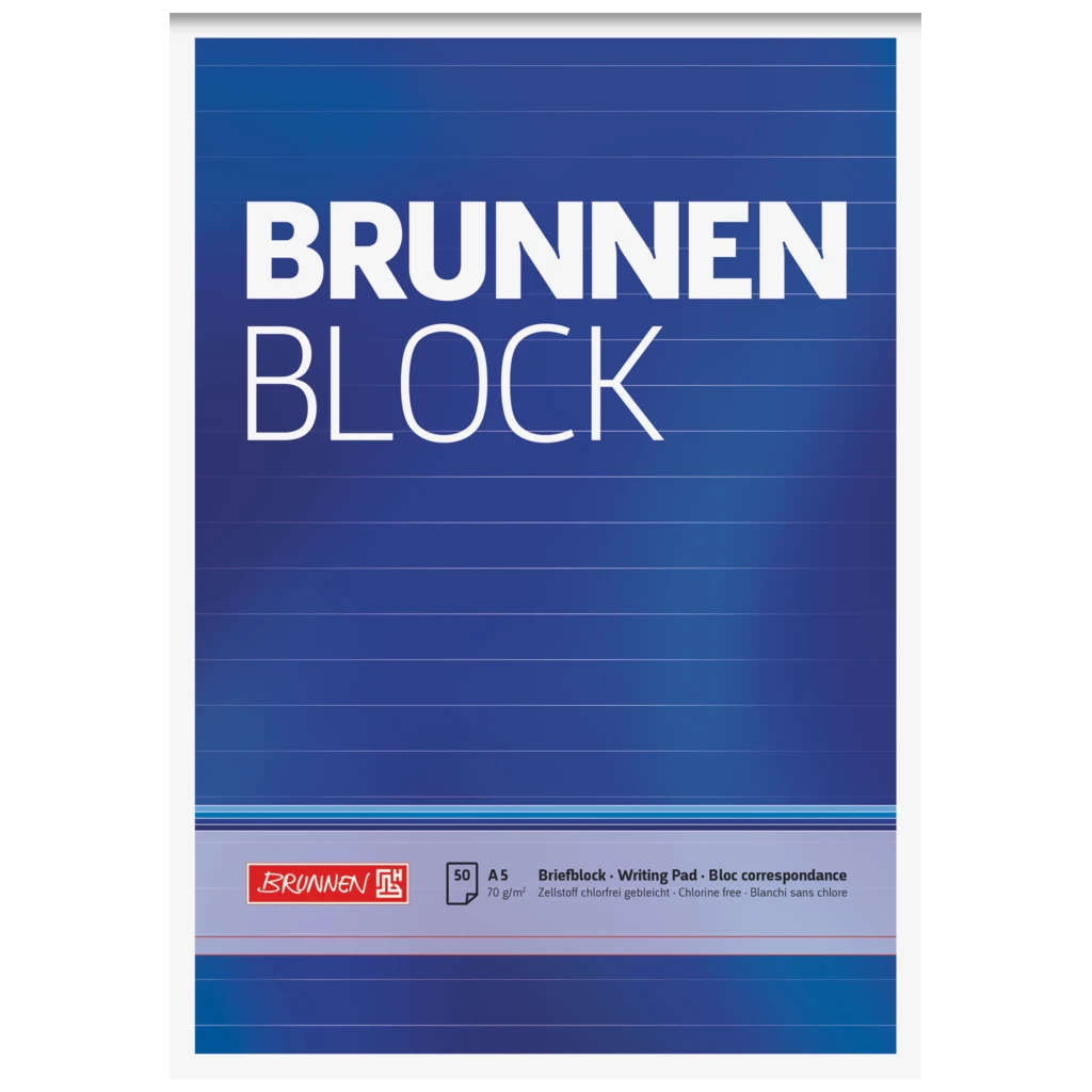 Briefblock „BRUNNEN-Block“ | A5, liniert, 50 Blatt, blau
