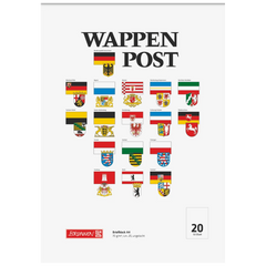 Briefblock „Wappen-Post“ | A4, Lineatur 20, 50 Blatt, mehrfarbig