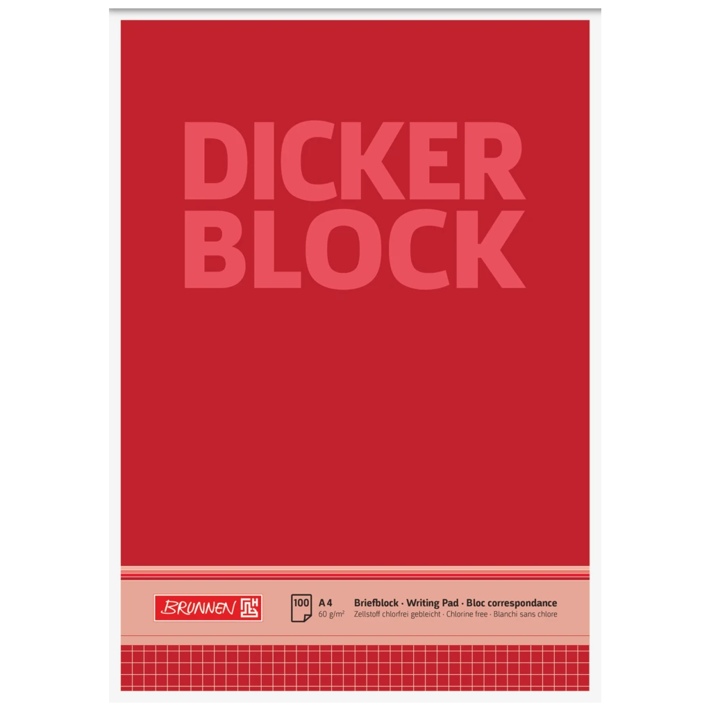 Briefblock „Dicker Block“ | A4, Lineatur 22, 100 Blatt, rot