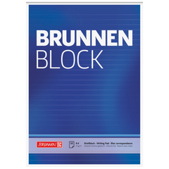 Briefblock „BRUNNEN-Block“ | A4, Lineatur 21, 50 Blatt, blau