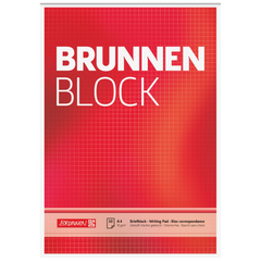 Briefblock „BRUNNEN-Block“ | A4, Lineatur 22, 50 Blatt, rot