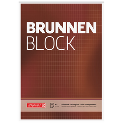 Briefblock „BRUNNEN-Block“ | A4, Lineatur 23, 50 Blatt, braun