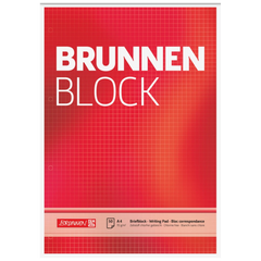 Briefblock „BRUNNEN Block“ gelocht | A4, Lineatur 22, 50 Blatt, rot