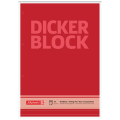 Briefblock „Dicker Block“ gelocht | A4, Lineatur 21, 100 Blatt, rot