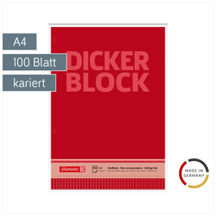 Briefblock „Dicker Block“ gelocht | A4, Lineatur 22, 100 Blatt, rot