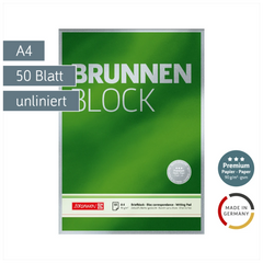 Briefblock Premium „BRUNNEN-Block“ | A4, Lineatur 20, 50 Blatt, grün