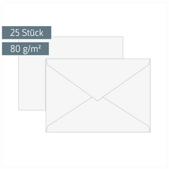 Briefumschläge MK-Papier | C6, 80 g/m², weiß, 25 Stück