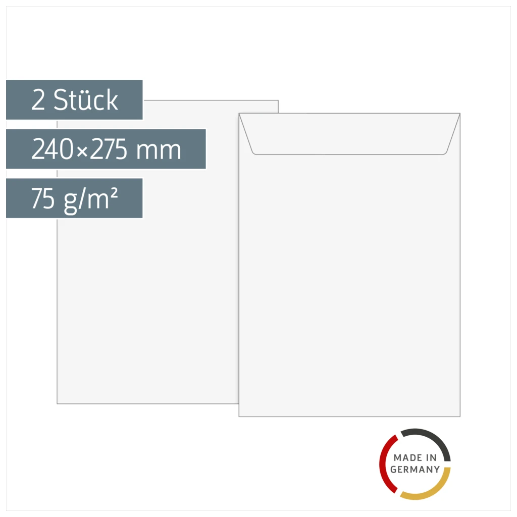 Luftpolstertaschen | 240×275 mm, 15, 75 g/m², weiß, 2 Stück