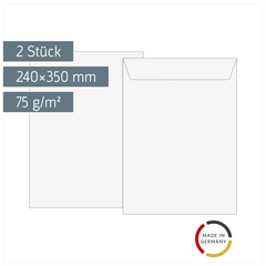 Luftpolstertaschen | 240×350 mm, 16, 75 g/m², weiß, 2 Stück