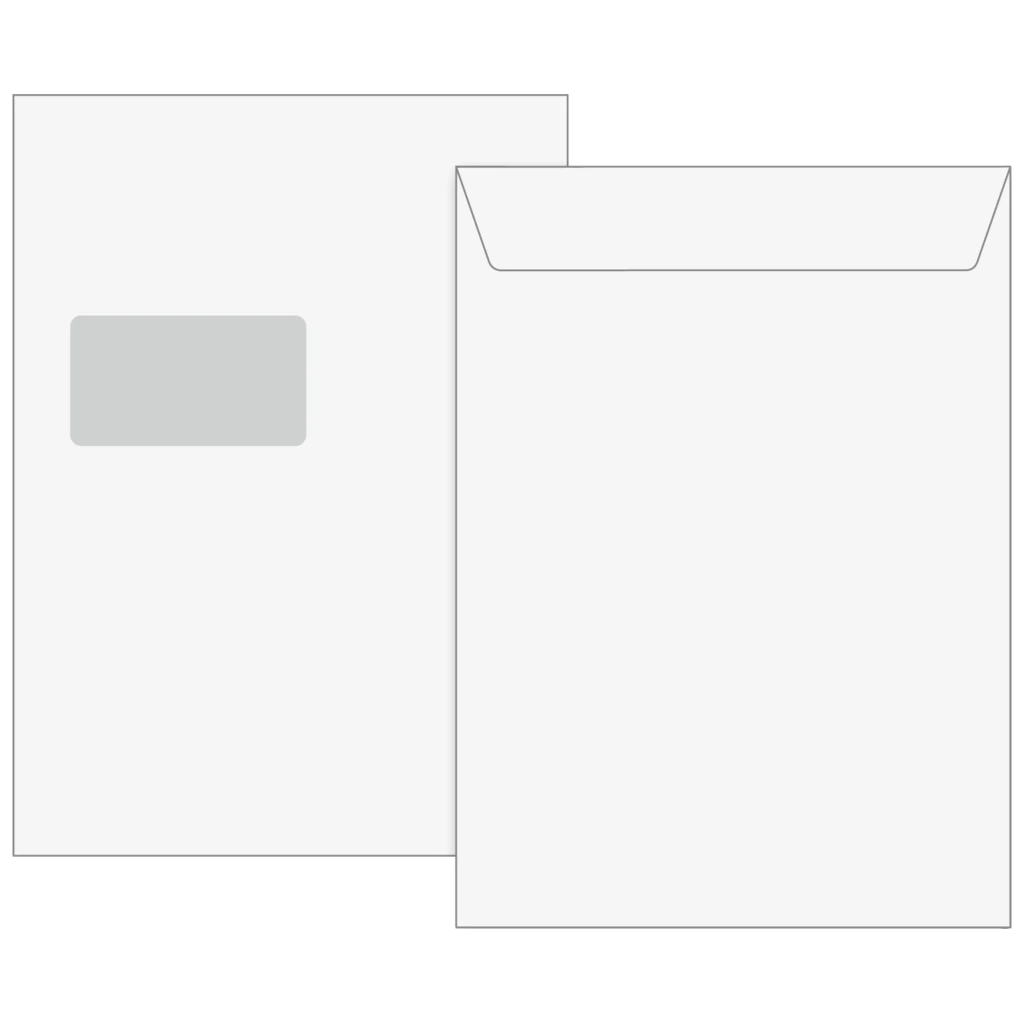 Versandtaschen mit Fenster | 229×324 mm, C4, 120 g/m², weiß, 25 Stück