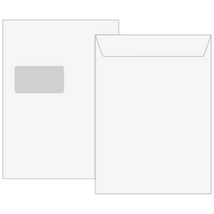 Versandtaschen mit Fenster | 229×324 mm, C4, 120 g/m², weiß, 25 Stück
