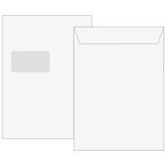Versandtaschen mit Fenster | 229×324 mm, C4, 120 g/m², weiß, 5 Stück