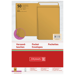 Versandtaschen mit Faltboden | 229×324 mm, C4, 125 g/m², braun, 50 Stück