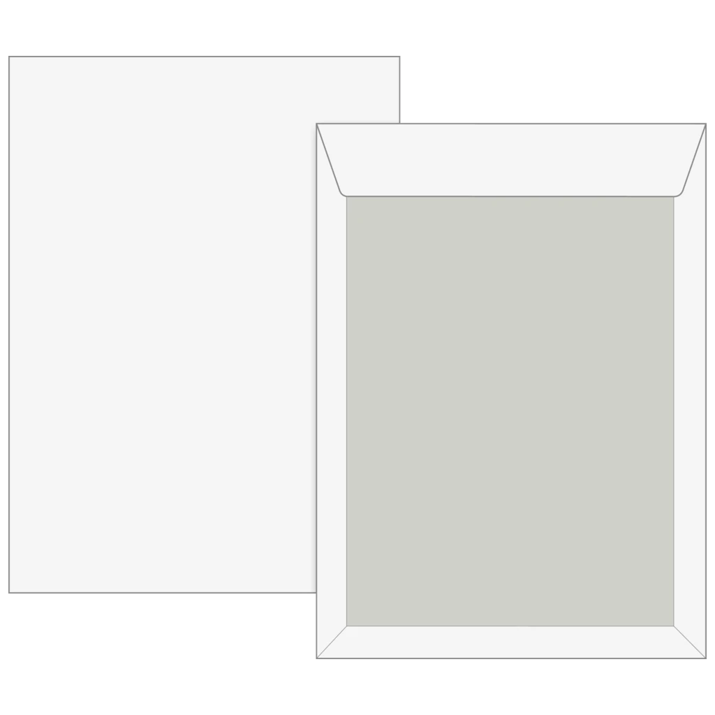 Versandtaschen mit Kartonrückwand | 250×353 mm, B4, 120 g/m², weiß, 5 Stück