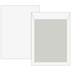 Versandtaschen mit Kartonrückwand | 250×353 mm, B4, 120 g/m², weiß, 5 Stück