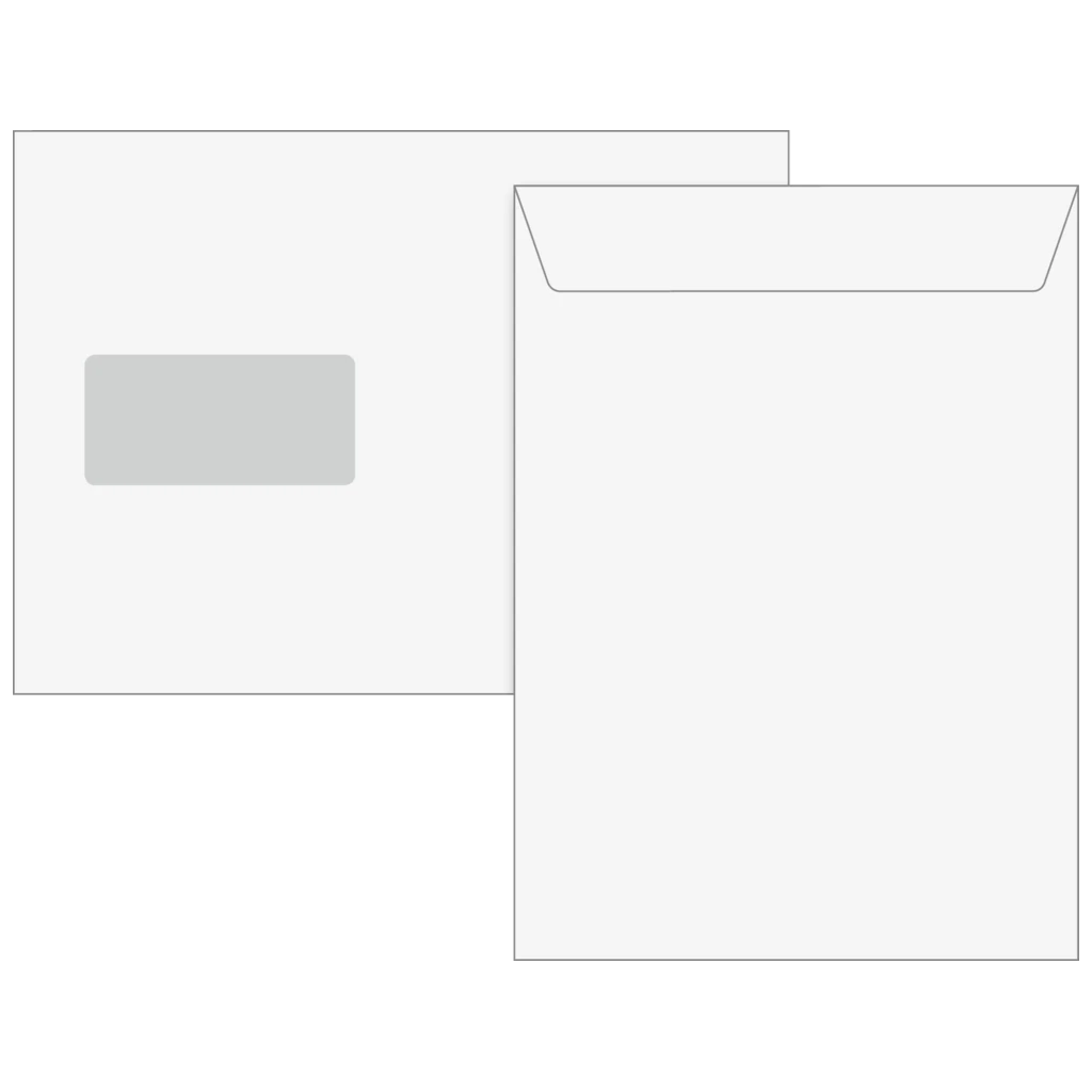 Versandtaschen mit Fenster | 162×229 mm, C5, 90 g/m², weiß, 100 Stück