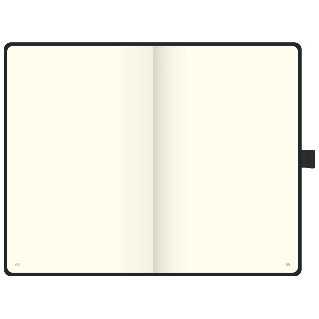 Notizbuch Kompagnon Klassik | A5, unliniert, Gummizugverschluss, schwarz