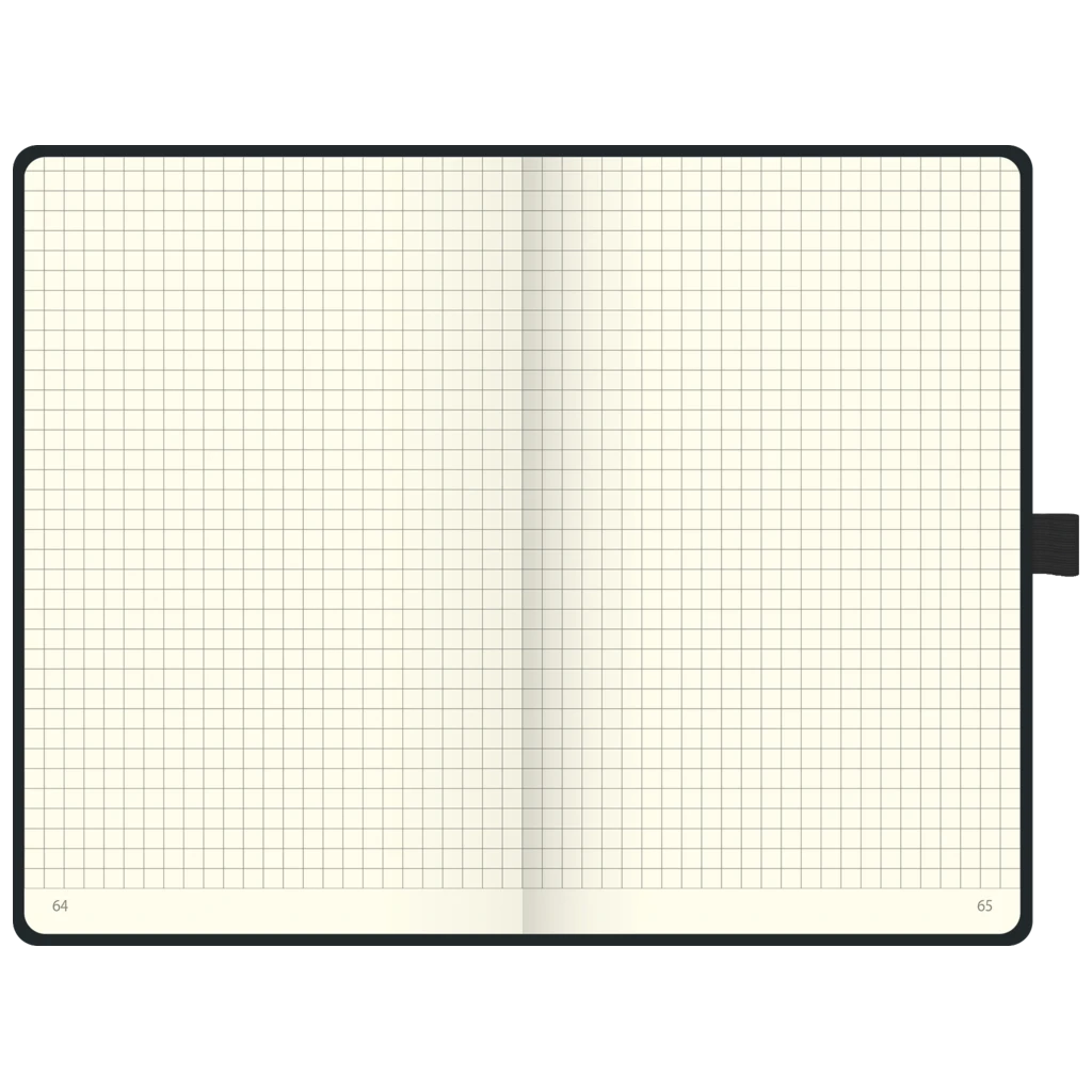 Notizbuch Kompagnon Klassik | A5, kariert, Gummizugverschluss, schwarz