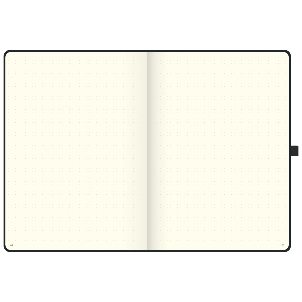 Notizbuch Kompagnon Klassik | A4, punktiert, Gummizugverschluss, schwarz