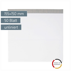 Notizblock | unliniert, 50 Blatt, weiß