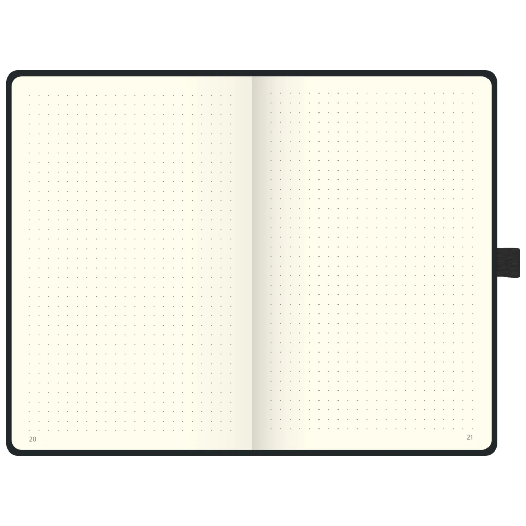 Notizbuch Kompagnon Metallic | A5, punktiert, Gummizugverschluss, silber