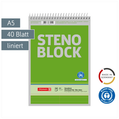 Stenoblock | A5, liniert, 40 Blatt, grün
