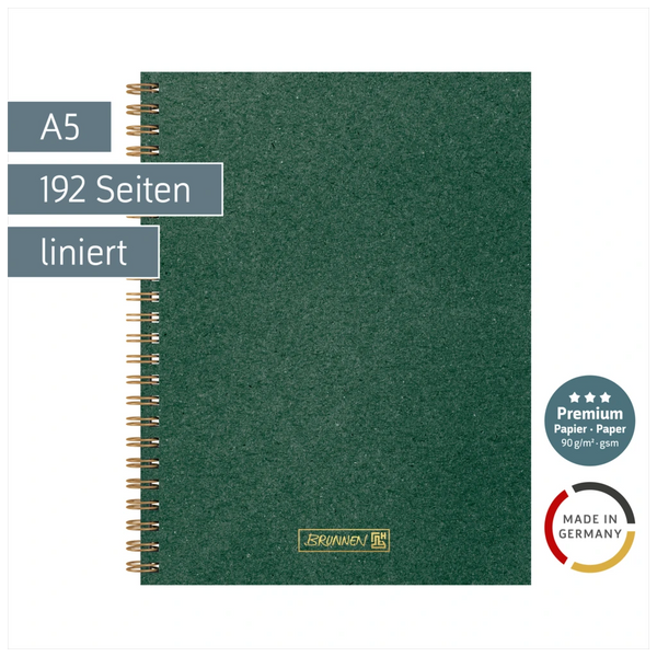 Notizbuch Premium Wire | A5, liniert, forest green