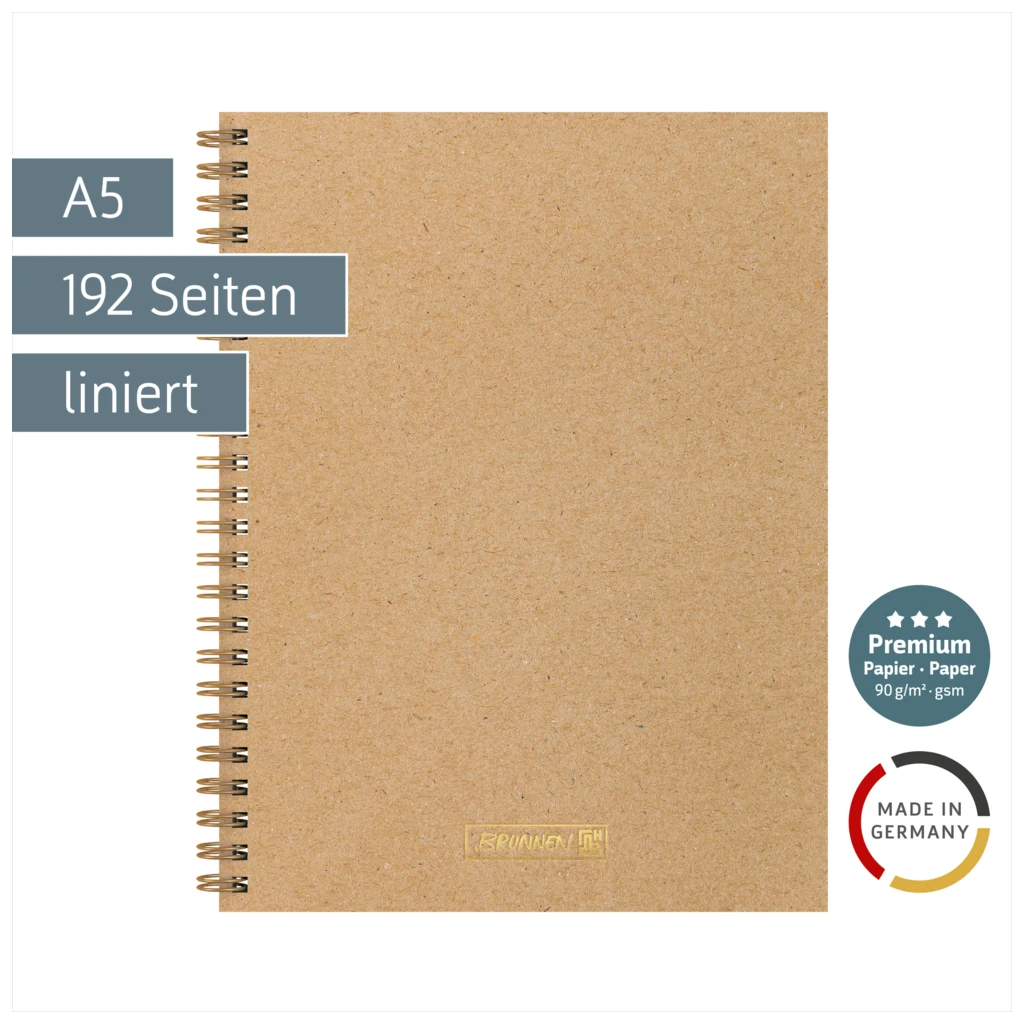 Notizbuch Premium Wire | A5, liniert, caramel