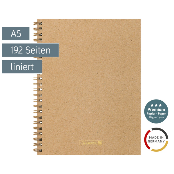 Notizbuch Premium Wire | A5, liniert, caramel