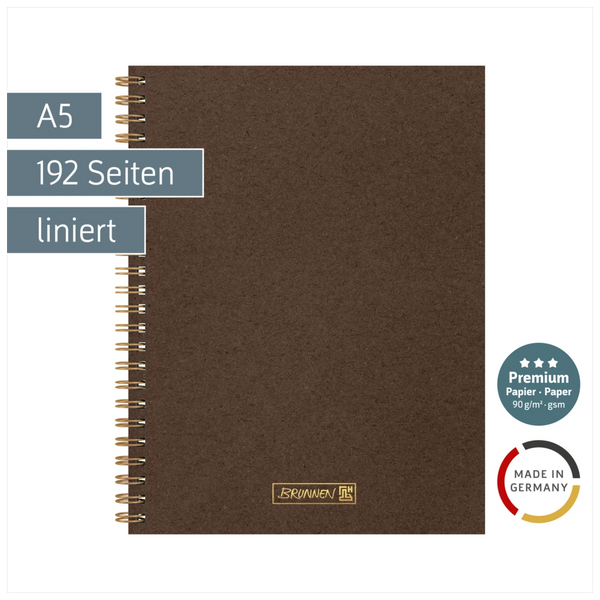 Notizbuch Premium Wire | A5, liniert, chocolate