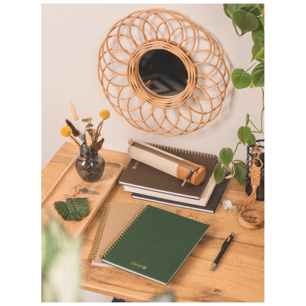 Notizbuch Premium Wire | A5, kariert, forest green